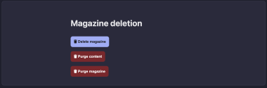 Magazine deletion admin section