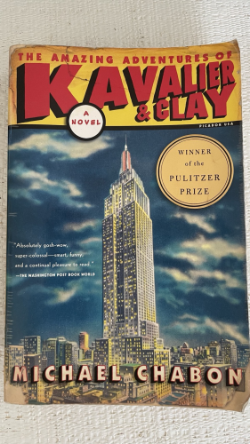 Book cover showing a skyscraper 