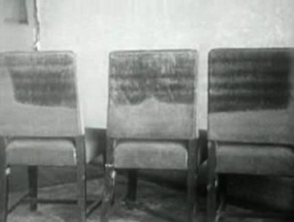 Photo of three chairs with flash burns half way up the back