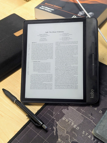 Kobo eReader looking at a pdf with very small text