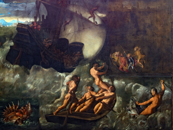 (Venise) I santi Marco, Giorgio e Nicola liberano Venezia dai demoni (Burrasca di mare) (516) - Gallerie Accademia
