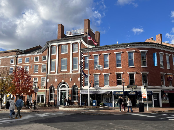 the Athenaeum occupies 3 historic red brick structures (earliest from 1805) on a downtown corner