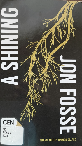 Book cover featuring one small tree branch on a black background 